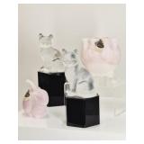 Fenton Glass: Cats, Rosalene Bunny & Vase