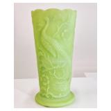 Fenton Uranium Burmese Custard Glass Vase