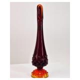 Fenton Amberina Hobnail Swung Glass Vase