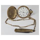 Antique Elgin Pocket Watch w/ Chain & Pocket Knife