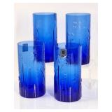 4 Fait A La Main Italian Cobalt Blue Glasses