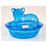 Vintage Mosser Cat on Nest Covered Dish