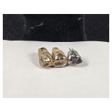 Vintage 3 Tooth Partial: Silver & Gold Tone Metals