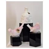 Fenton Glass: Rosalene Birds & White Wedding Bell