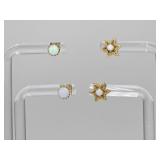 1.28 Grams 14K Gold & Opal Earrings