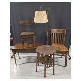 Vintage Asian Plant Stand, Floor Lamp, Piano Bench