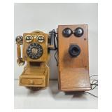 Vintage Wood Wall Phone & Modern