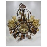 Beautiful Mandel Lighting Vintage Amber Chandelier
