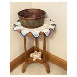Wood Plant Stand, Cast Metal Donkey & Man, Dï¿½cor