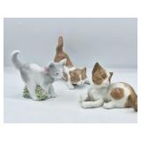 (3) Retired Lladro Kittlen/Cat Figurines