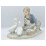 Retired Lladro Figurine 'Feeding the Ducks' 4849