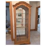 Lighted Oak Curio Cabinet