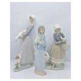 (3) Lladro Porcelain Figurines
