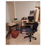 Prestige Olympia Typewriter, Desk, Student Lamp
