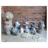 Animal Lawn and Garden Decor: Frogs, Owls, Cat