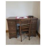 Wood Dresser, Desk & Chair, 2 Complete Twin Beds