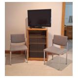 Harter Office Chairs, Oak Stereo Cabinet, TV