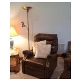 Faux Leather Recliner & Floor Lamp