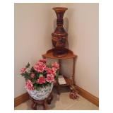 Plant Stand, Wood Vase, Asian Style Planter