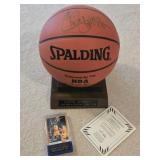 Autographed Chris Webber Basketball & Trading Card