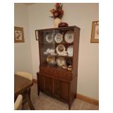 Mid-Century Hutch, Arcopal Plates, Candlesticks