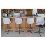 4 Vintage Upholstered Admiral Bar Stools