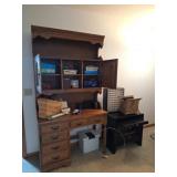 Desk with Hutch, Sewing Supplies