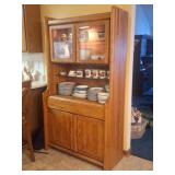 Lighted Wood Hutch-NOT CONTENTS