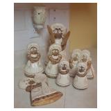 Set of Vint. Burlap Doll Ceramic Kitchen Items