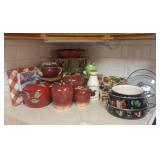 Apple Themed Decor: Cookie Jar, Canisters, Shelf