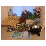 Faux Florals, Blue & White Urns, Wall Art