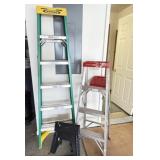 (2) Werner Ladders, (1) Step Stool