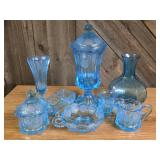 Tiara Blue Glass, Fostoria Apothecary Jar