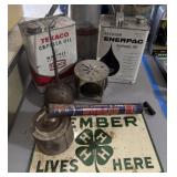 4 H Club Sign, Texaco Oil Can, Hudson Bug Sprayer