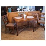 Vintage Table & 4 Chairs, Pitcher, Last Supper Art