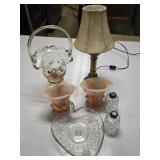 Akro Slag Glass Vases, Bride Bakets