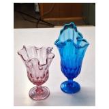 2 Fenton Handkerchief Vases