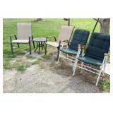 Patio Chairs, Side Table, Folding Chairs