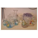 (4) St. Clair Paperweights, Lighted Glass Blocks