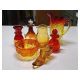 Blenko, L.E. Smith, Rainbow Glass Co., Amberina