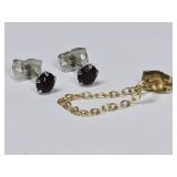 .91 Grams 14K Gold Earrings & Single Earring