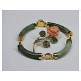 Jade Jewelry: Curved Jade Bracelet & Pin