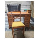 Kneehole Desk, Chair, Sewing Drawer