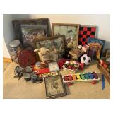 Vintage Toys, Framed Puzzles, Coloring Book