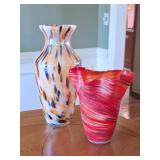 2 Art Glass Vases