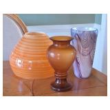 3 Art Glass Vases