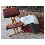 Vintage Ergonomic Kneeling Chair, Blankets