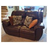 Reclining Loveseat, Decorative Pillows