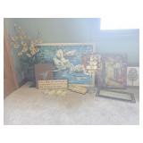 Wall Art, Table Lamp, Metal Wall Decor
