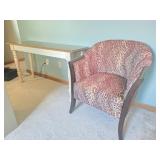 Sofa Table & Leopard Print Upholstered Chair